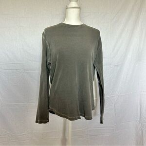 Goodlife %100 Cotton Long sleeve Tee Knit Grey Large sustainable fashion
